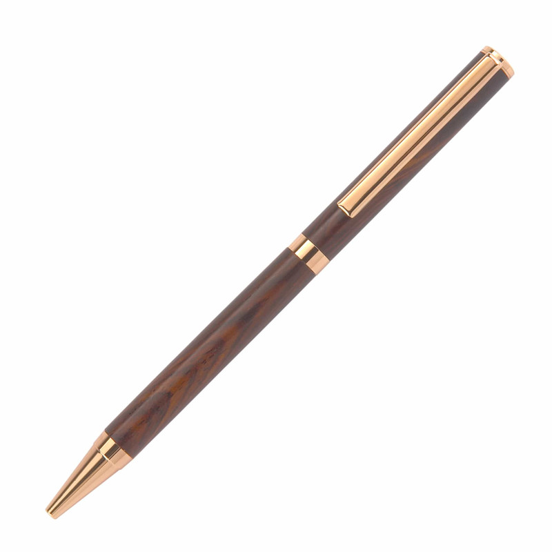 7 mm Slim Style Solid Clip Ballpoint Pen Kit - Finish:Copper - Pieces:1-Piece